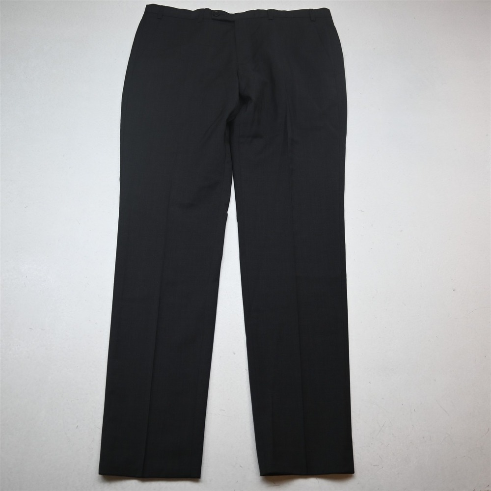 Digel Move 34x32 Gray 100% Wool Flat Front Slim Dress Mens Pants